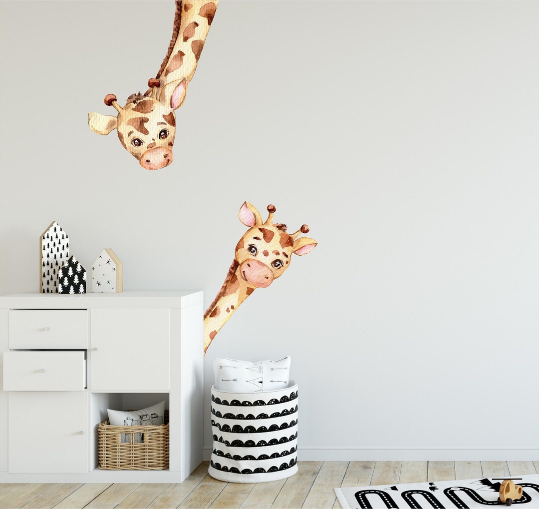 Cute Baby Giraffe Wall Decal Set of 2 African Safari Animal Wall ...