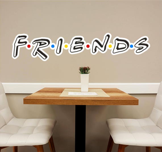 friends font 2 wall decal wall sticker logo fabric vinyl | etsy