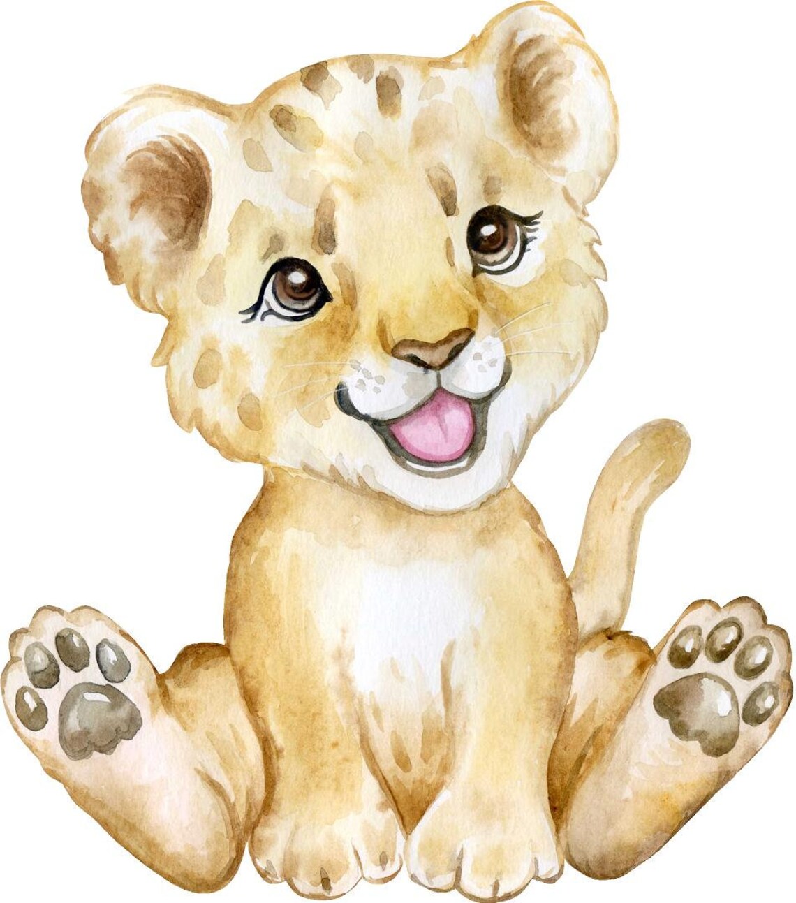 Baby Lion Cub Wall Decal Safari Animal Wall Sticker Removable Etsy