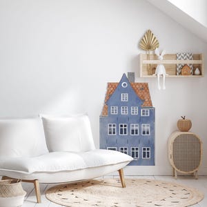 Scandi Town House Fabric Wall Decal | The Bluebell House | Copenhagen Collection by DecalBaby