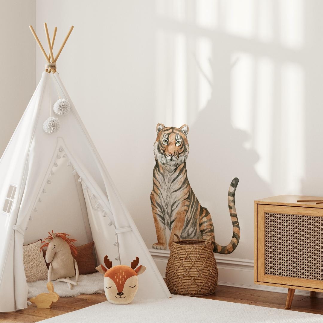 Tiger Wall Decal Jungle Animal Safari Peel and Stick Wall Sticker ...