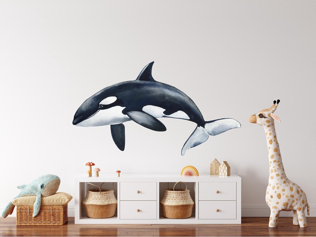 Orca Whale Wall Decal Killer Whale Ocean Sea Removable Peel and Stick ...