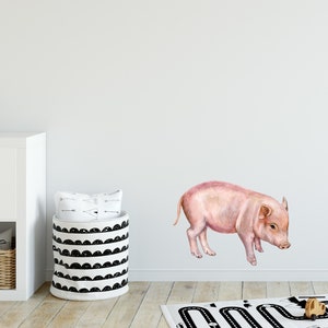 Farm Pig Wall Decal Watercolor Removable Fabric Wall Sticker