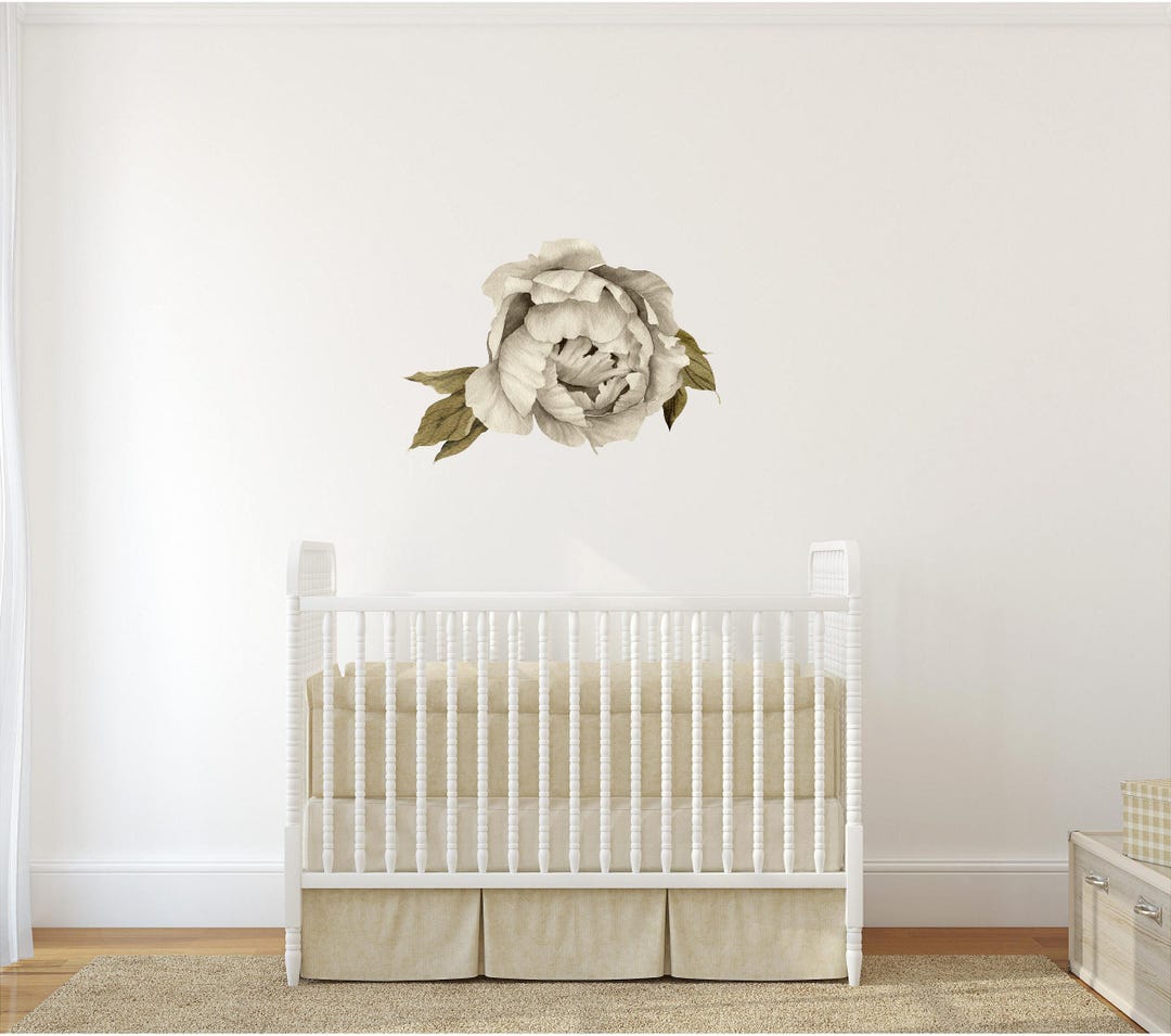 Vintage Peony #8 Removable Fabric Wall Decal Individual Blooming ...