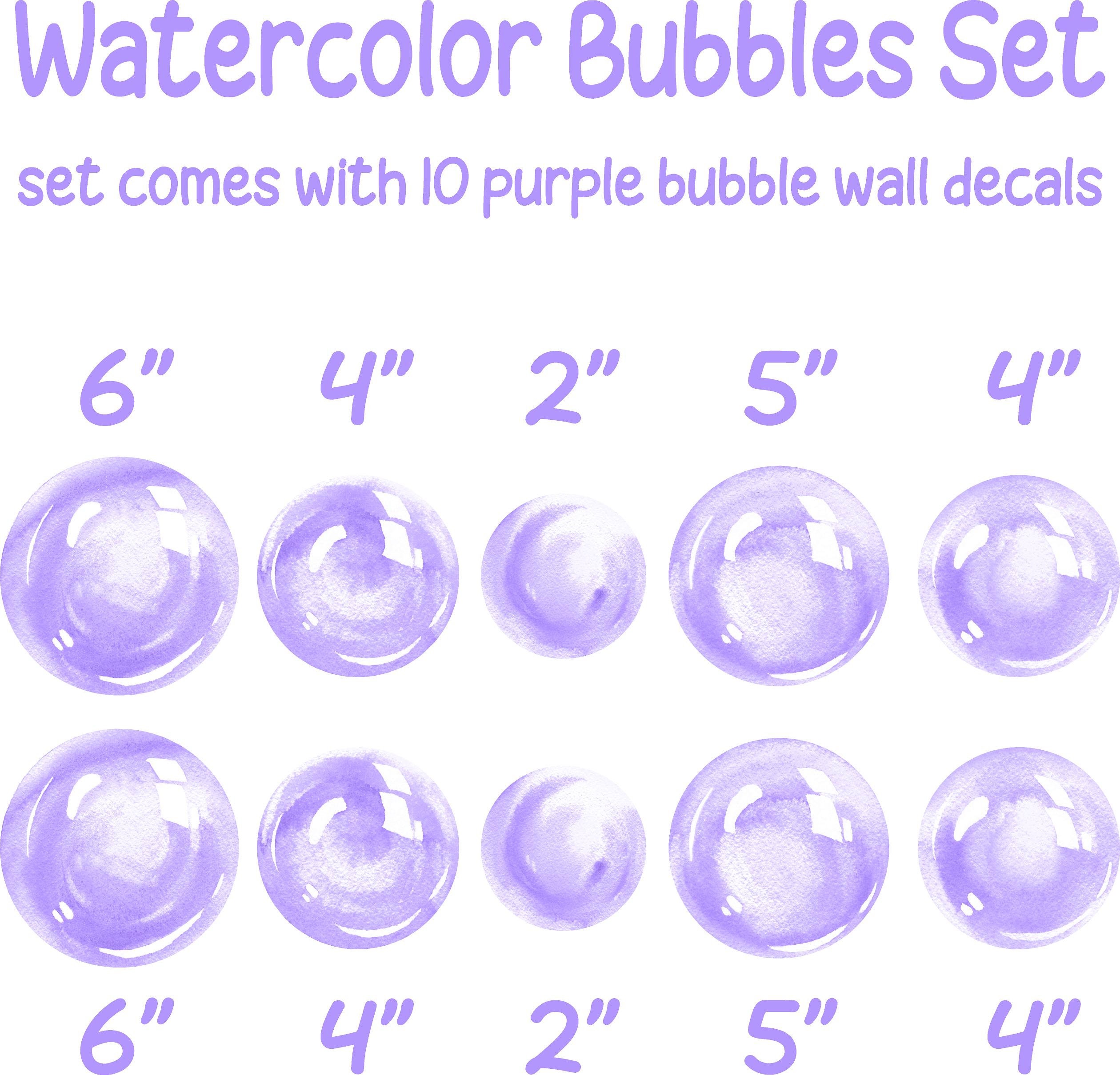 Watercolor Purple Bubbles Wall Decal Set Ocean Sea Bubble Fabric Wall ...