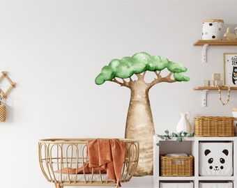 Baobab African Tree Wall Decal Safari Wall Sticker Removable Fabric Nursery Room Decor