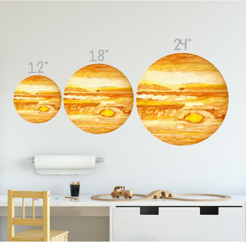 Jupiter Watercolor Wall Decal Sticker Solar System Etsy