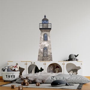Lighthouse #1 Wall Decal Nautical Sea Watercolor Removable Fabric Wall Sticker