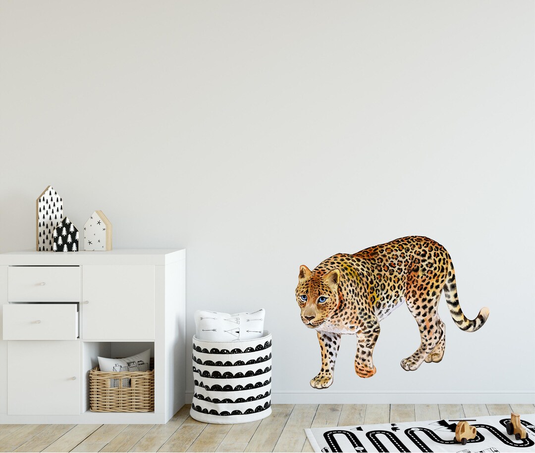 Leopard #2 Wall Decal Safari Animal Cat Wall Sticker Removable Fabric ...
