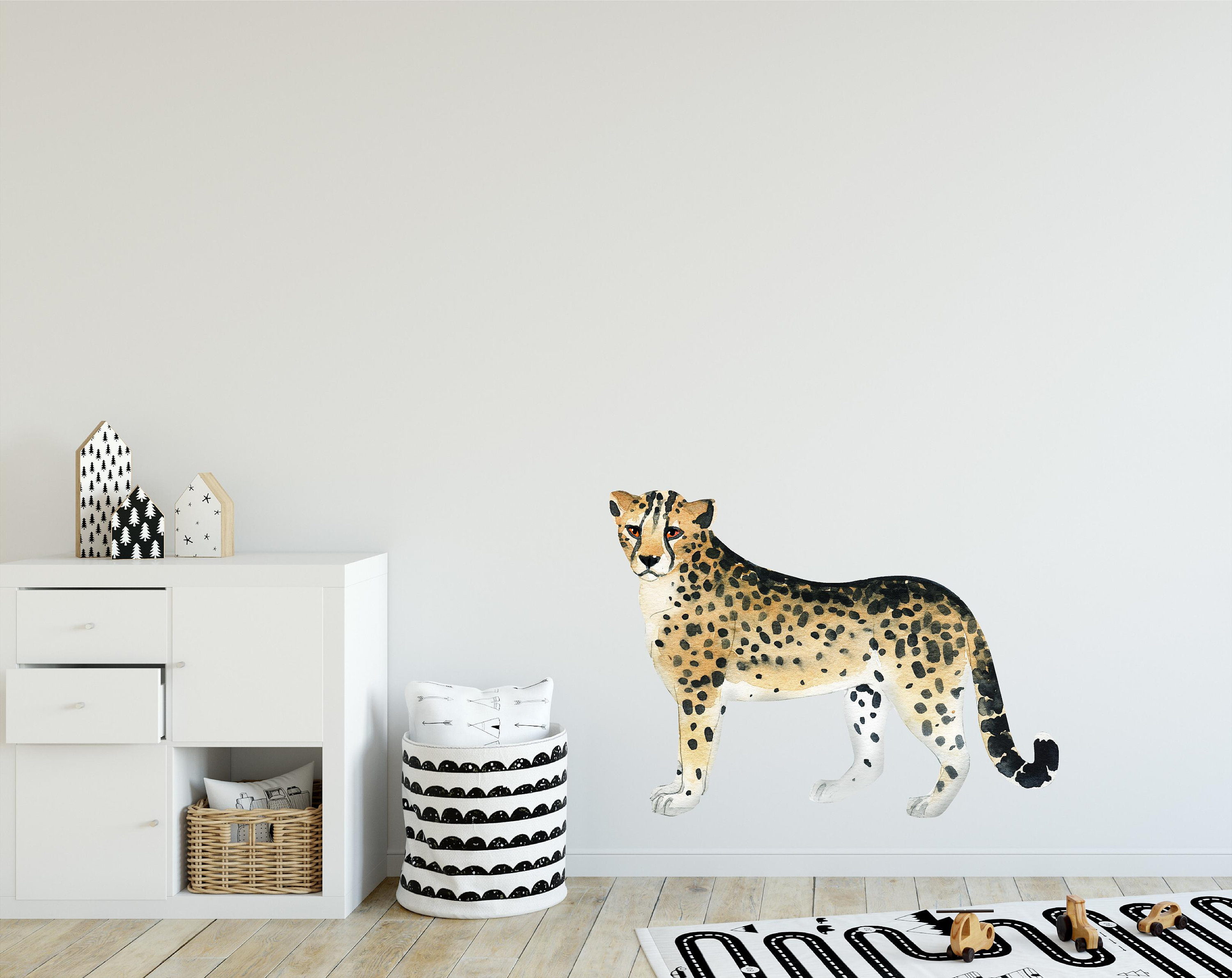 Cheetah Wall Decal Safari Animal Wall Sticker Removable Fabric for ...