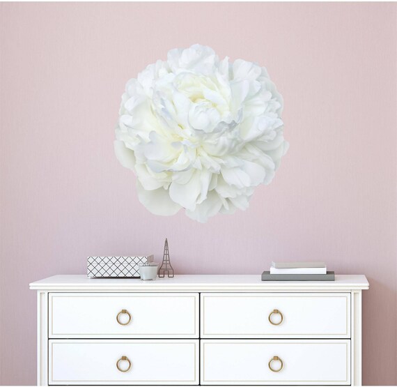 peony wall decal peony flower wall sticker peony wall art | etsy