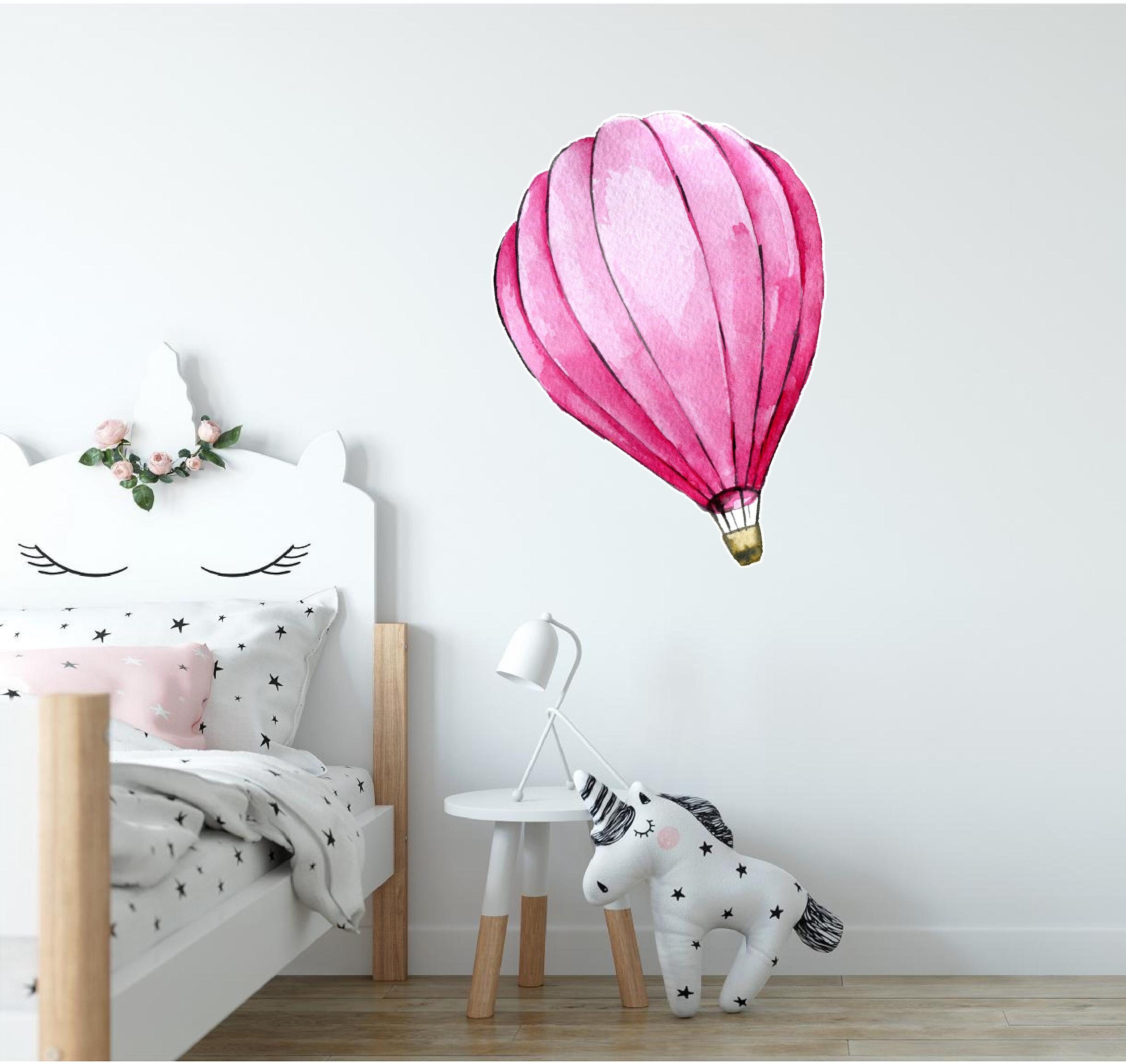 Hot Air Balloon Pink Wall Decal Sticker Decorations Whimsical Etsy