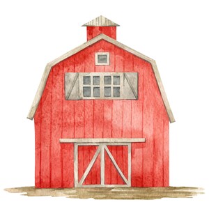 Red Barn Farm Wall Decal Watercolor Barn Removable Fabric Wall Sticker ...
