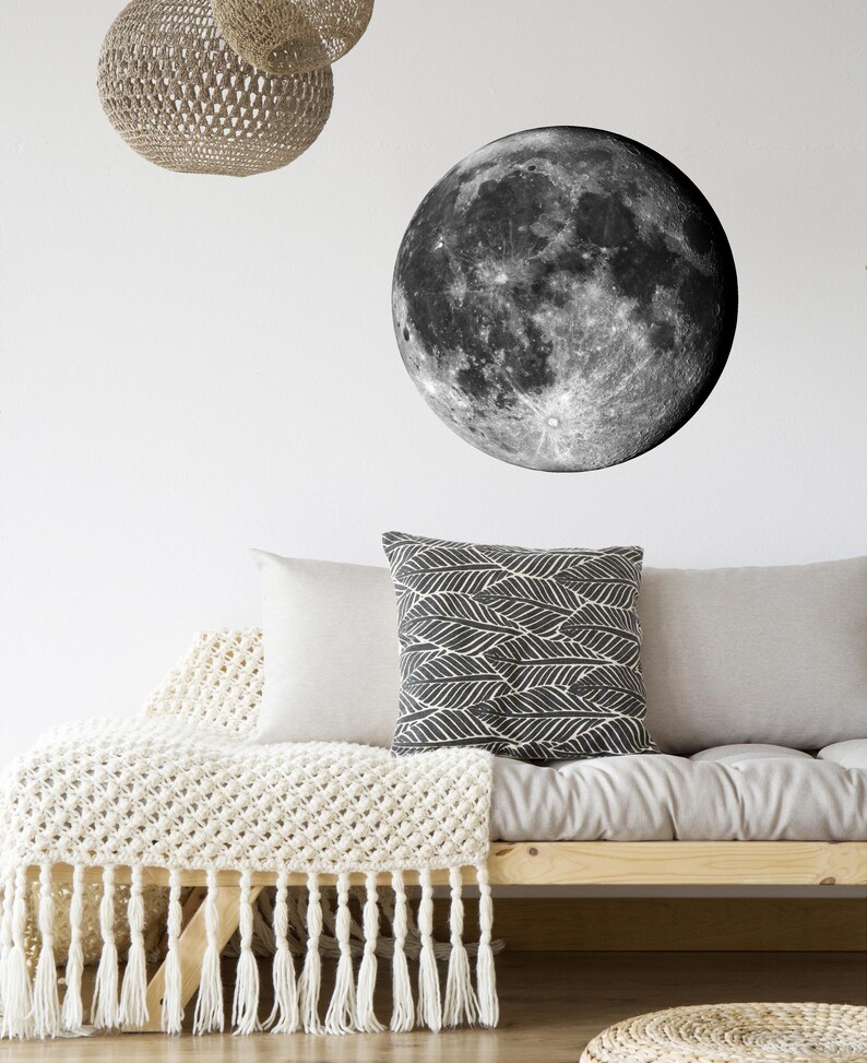 Moon Wall Decal Space Wall Decal Moon Wall Art Vinyl Etsy