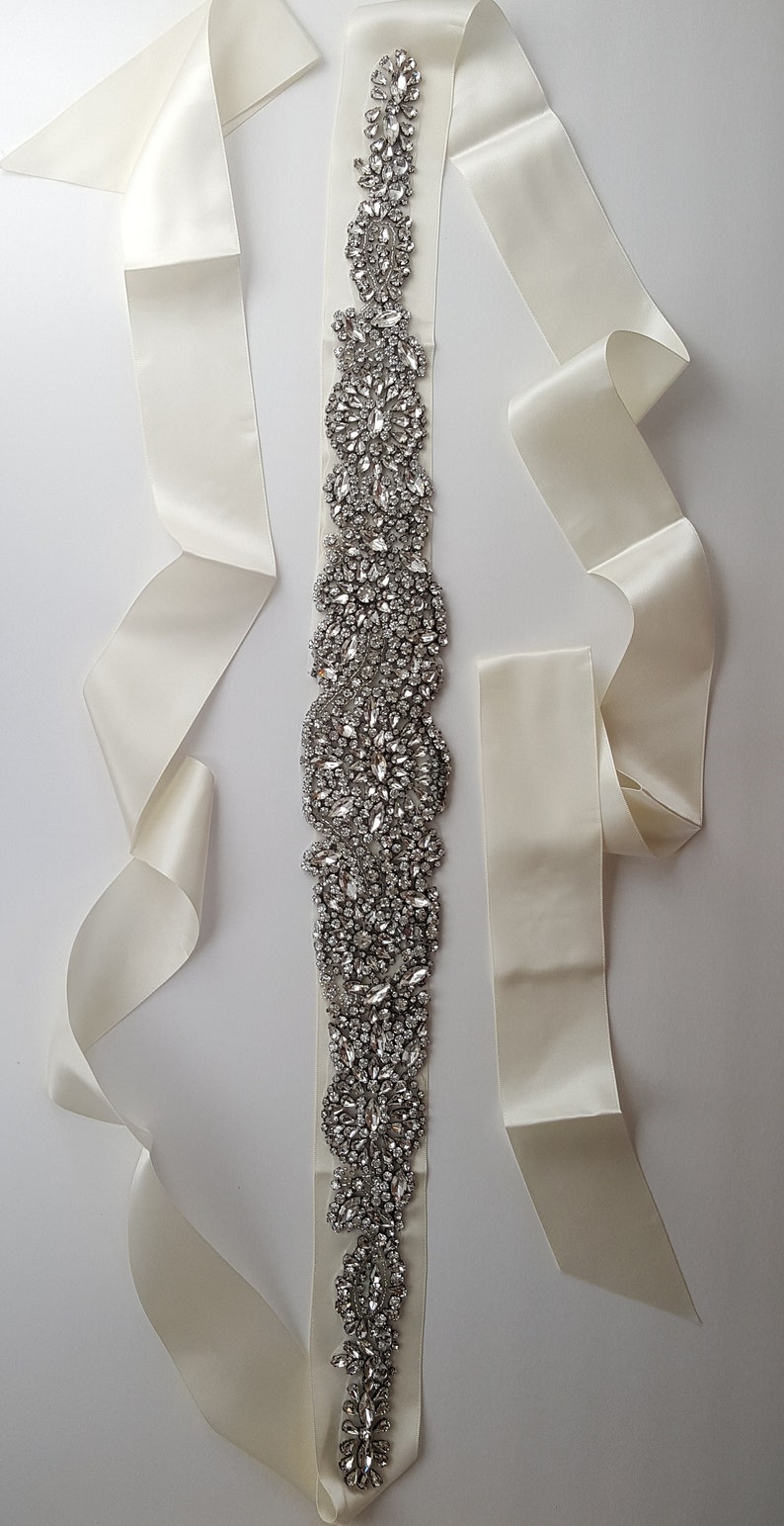 Plus Size Bridal Bridesmaid Belt Wedding Sash Rhinestones Crystal Beads ...