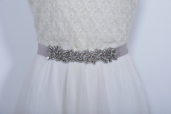 Bridal Bridesmaid Wedding Waist Belt Sash in Mercury Ribbon  display picture 3