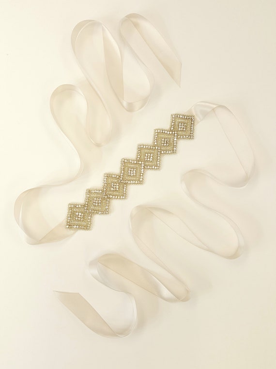 Bridal Wedding Waist Belt Bridesmaid Prom Sash Square Shape  display picture 3