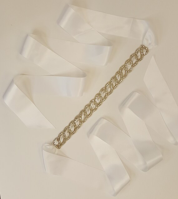 Bridal Belt Bridesmaid Wedding Braided Design Rhinestone  display picture 3