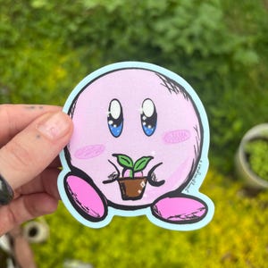 Sticker Kirby met spruitjes <3