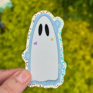 Pegatina de fantasma con purpurina sombría