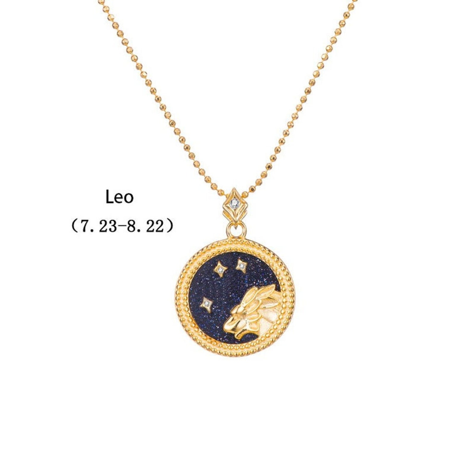Leo Zodiac Necklace Pale Gold