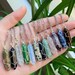 Crystal Wire Wrapped Necklaces, Rose Quartz, Amethyst, Opal, Black Obsidian, Silver Healing Stone Chakra Point Birthstone Gemstone Necklaces 