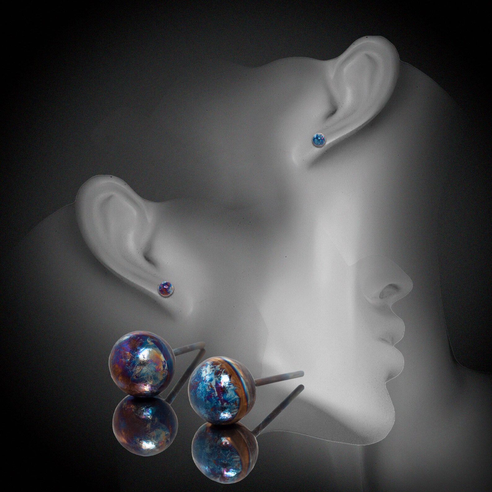 Titanium stud earrings Ball Titanium earrings Hypoallergenic Etsy