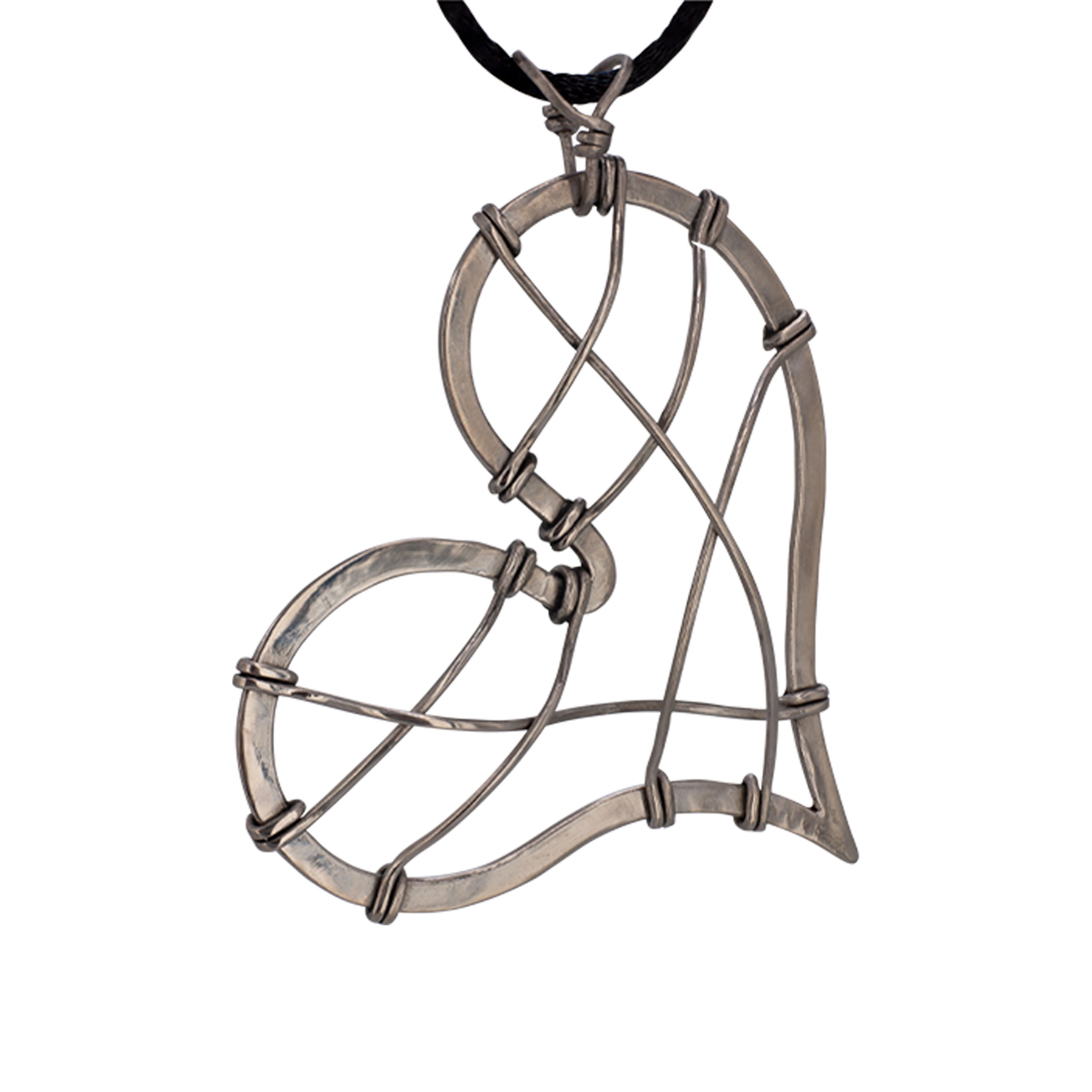 Titanium Heart necklace Statement Heart necklace Open hearts Etsy