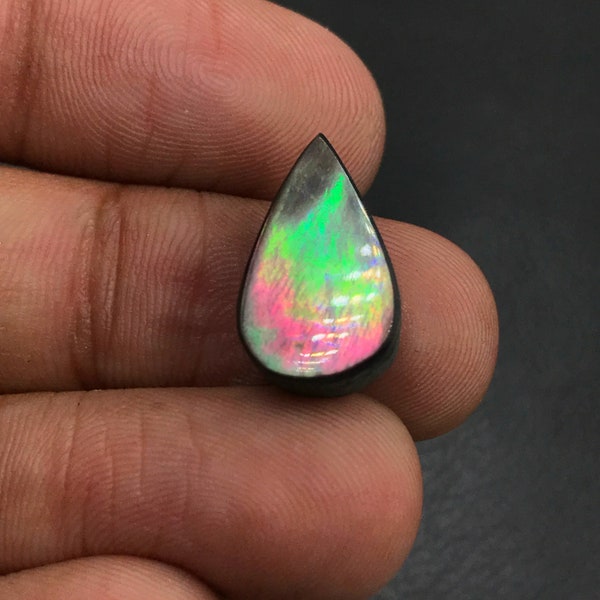 Tahitian Black  Mother Of Pearl Cabochon...Pear Cabochon...17x10x5 mm...7 Cts...A#L5808