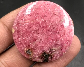 Rhodonite Cabochon...Round Cabochon...34x7 mm...98 Cts...A#L7688