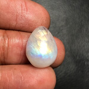 White Rainbow Moonstones Cabochon...Pear Cabochon...18x13x8 mm...13 Cts...A#L6053