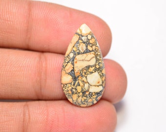 Natural Dendritic Maligano Jasper Cabochon... Pear Cabochon... 25x13x4 mm... 9 Cts...A#K8664