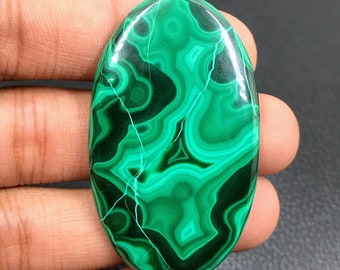 Malachite Cabochon...Oval Cabochon...51x30x5 mm...93 Cts...A#L1291