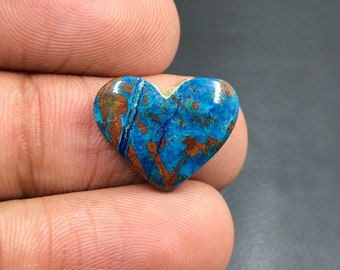 Shattuckite Cabochon...Heart Cabochon...13x17x4 mm...7 Cts...A#L5342