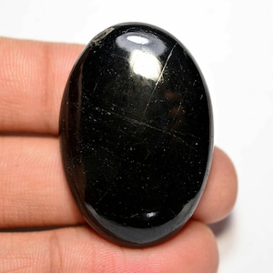 Natural Black Tourmaline Cabochon...Oval Cabochon...37x26x6 mm...60 Cts...A#L702