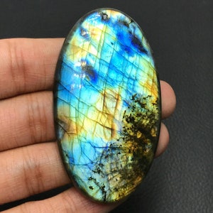 Blue Labradorite Cabochon...Oval Cabochon...66x37x8 mm...172 Cts...#J2812