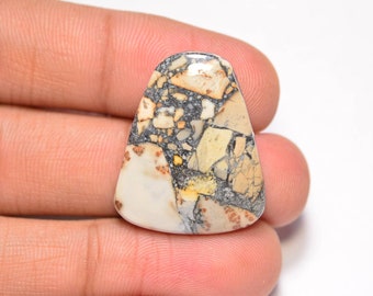 Natural Dendritic Maligano Jasper Cabochon... Freeform Cabochon... 26x22x5 mm... 26 C5s...A#K8676