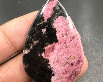 Rhodonite Cabochon...Pear Cabochon...45x31x5 mm...79 Cts...A#L7670