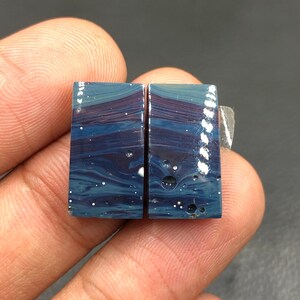 Leland Blue Pair Cabochon... Cushion Cabochon...18x10x4 mm...19 Cts...A#N1946