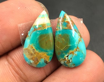 Mohave Turquoise Pair Cabochon...Pear Cabochon...19x10x4 mm...8 Cts...A#M5041