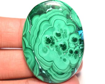 Malachite Cabochon...Oval Cabochon...43x32x5 mm...87 Cts...A#M6291