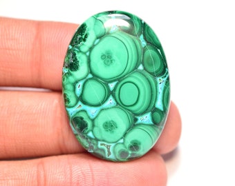 Malachite Cabochon...Oval Cabochon...36x24x5 mm...55 Cts...A#M6301