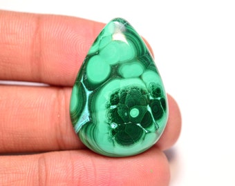 Malachite Cabochon...Pear Cabochon...31x22x5 mm...38 Cts...A#M6317