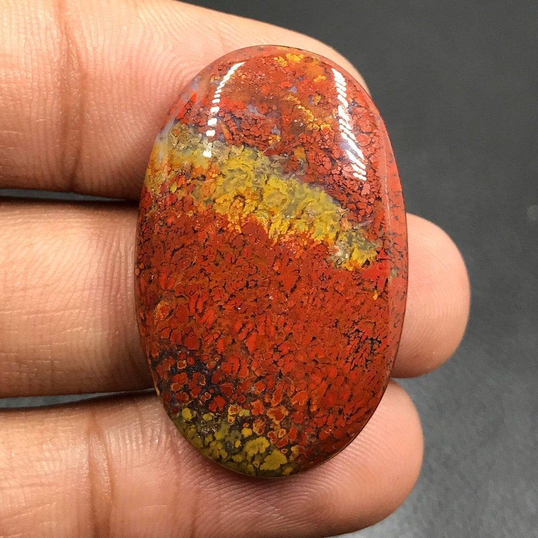 Red Moss Agate Cabochonoval Cabochon34x22x6 Mm41