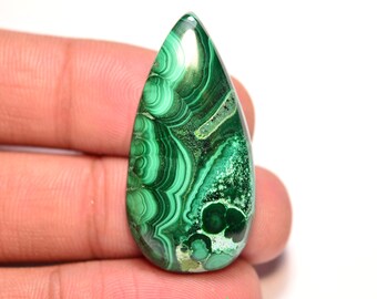 Cabochon malachite... Cabochon poire... 35x18x6 mm...39 carats...A#M6316