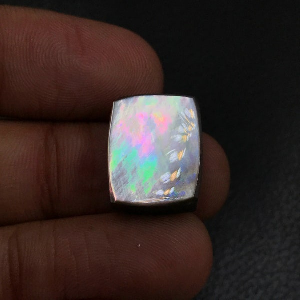 Tahitian Black  Mother Of Pearl Cabochon...Cushion Cabochon...17x13x5 mm...13 Cts...A#L5814