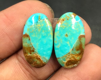 Mohave Turquoise Pair Cabochon...Oval Cabochon...20x11x4 mm...11 Cts...A#M5030