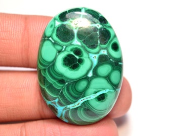 Malachite Cabochon...Oval Cabochon...35x25x7 mm...70 Cts...A#M6295