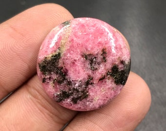 Rhodonite Cabochon...Round Cabochon...23x6 mm...36 Cts...A#L7690