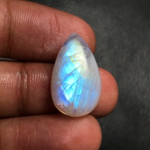 White Rainbow Moonstones Cabochon...Pear Cabochon...23x14x7 mm...18 Cts...A#L6047